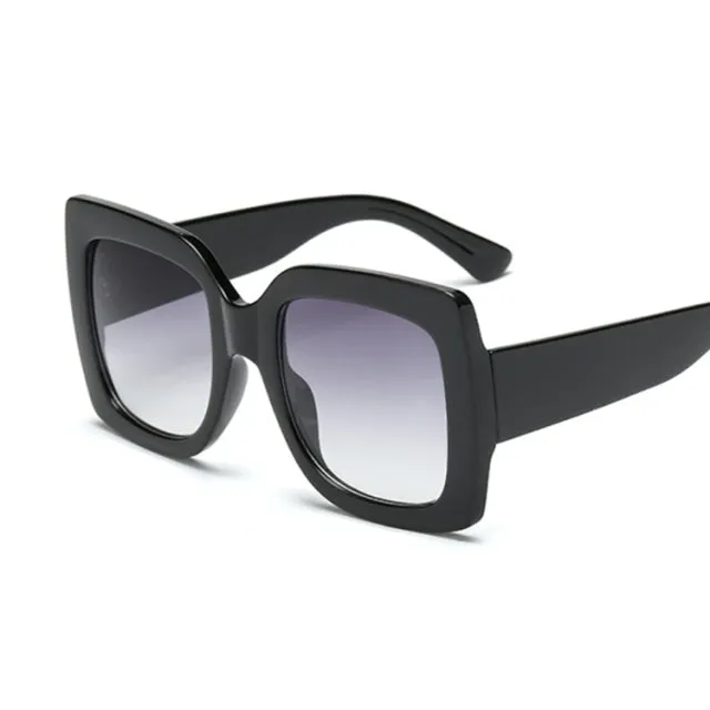 Womens Oversized Square Three Color Sunglasses