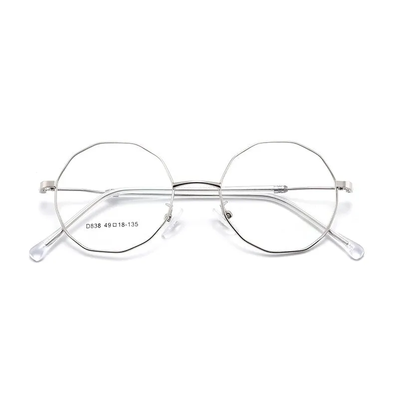 Women's Polygon Round Alloy Full Rim Frame Eyeglasses Scd838