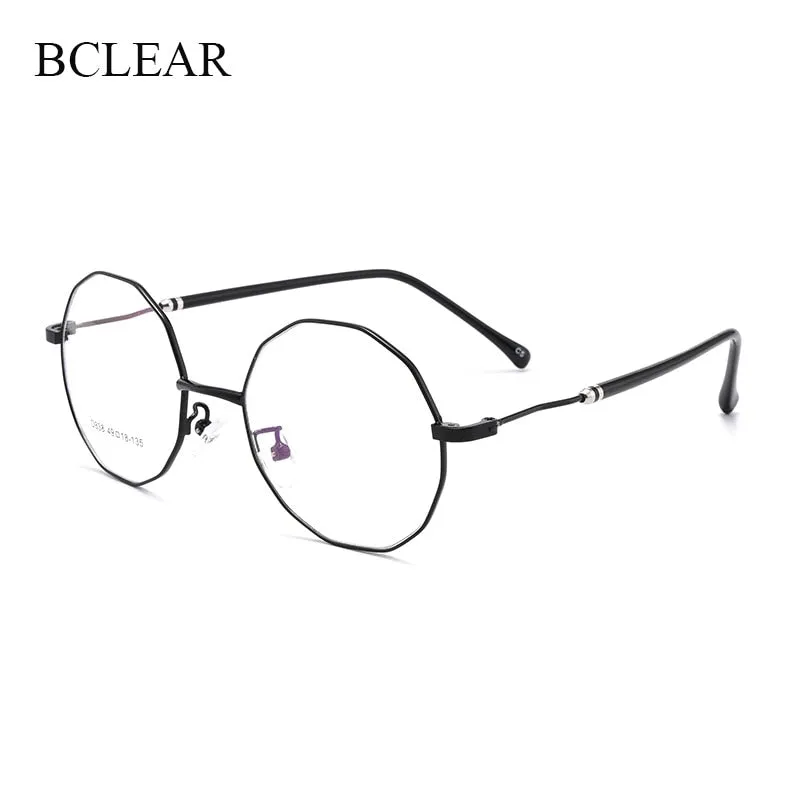 Women's Polygon Round Alloy Full Rim Frame Eyeglasses Scd838