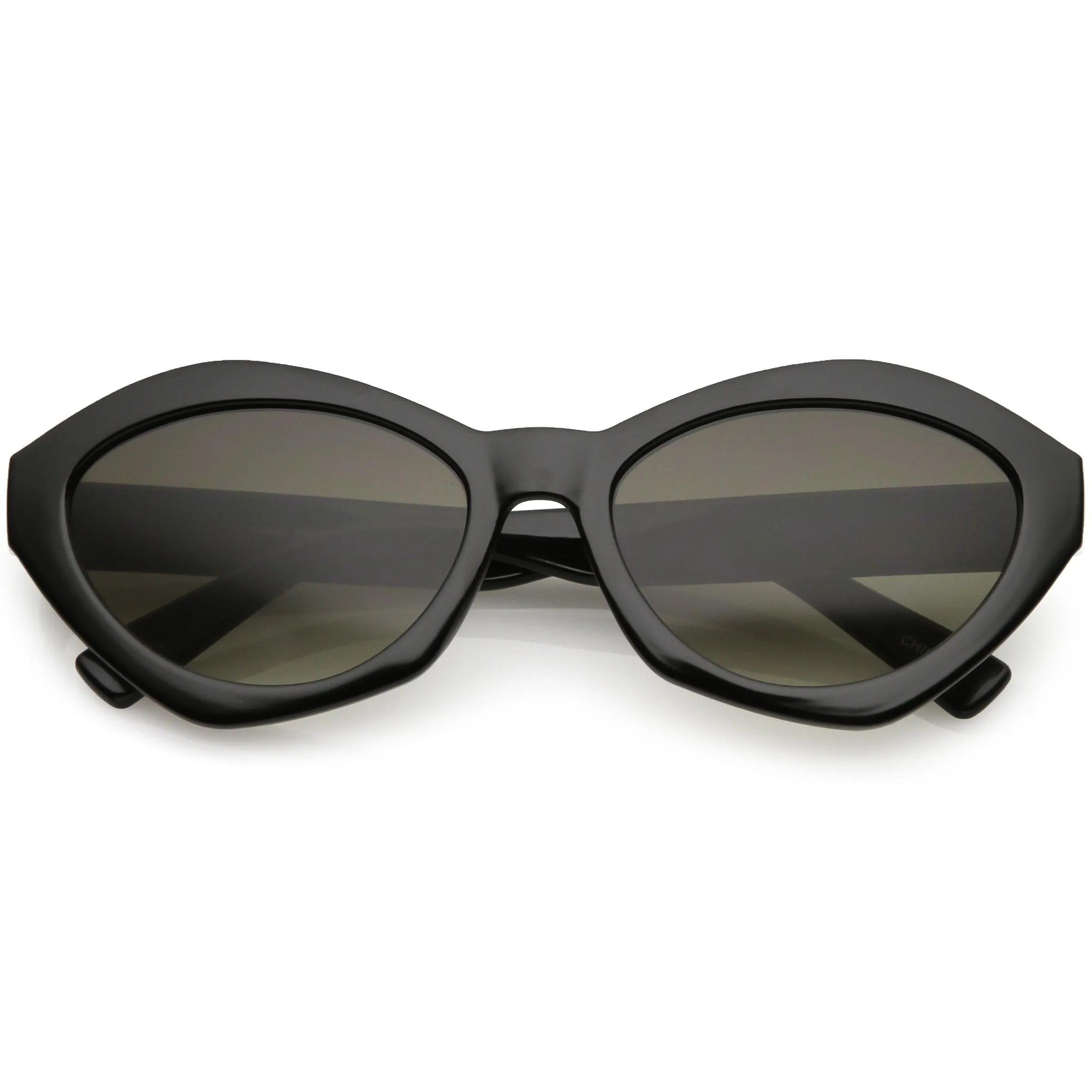Women's Retro Modern Oval Flat Lens Sunglasses C603