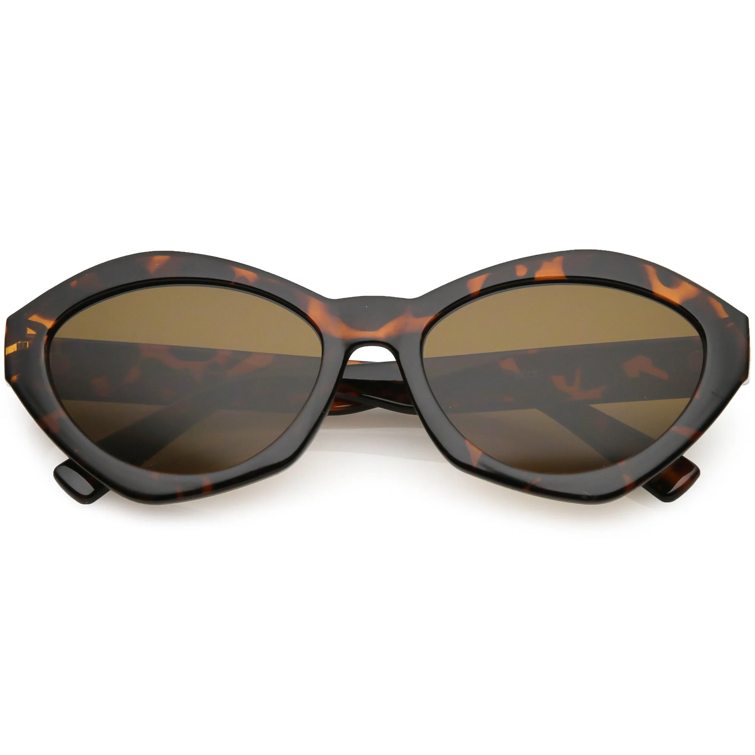 Women's Retro Modern Oval Flat Lens Sunglasses C603