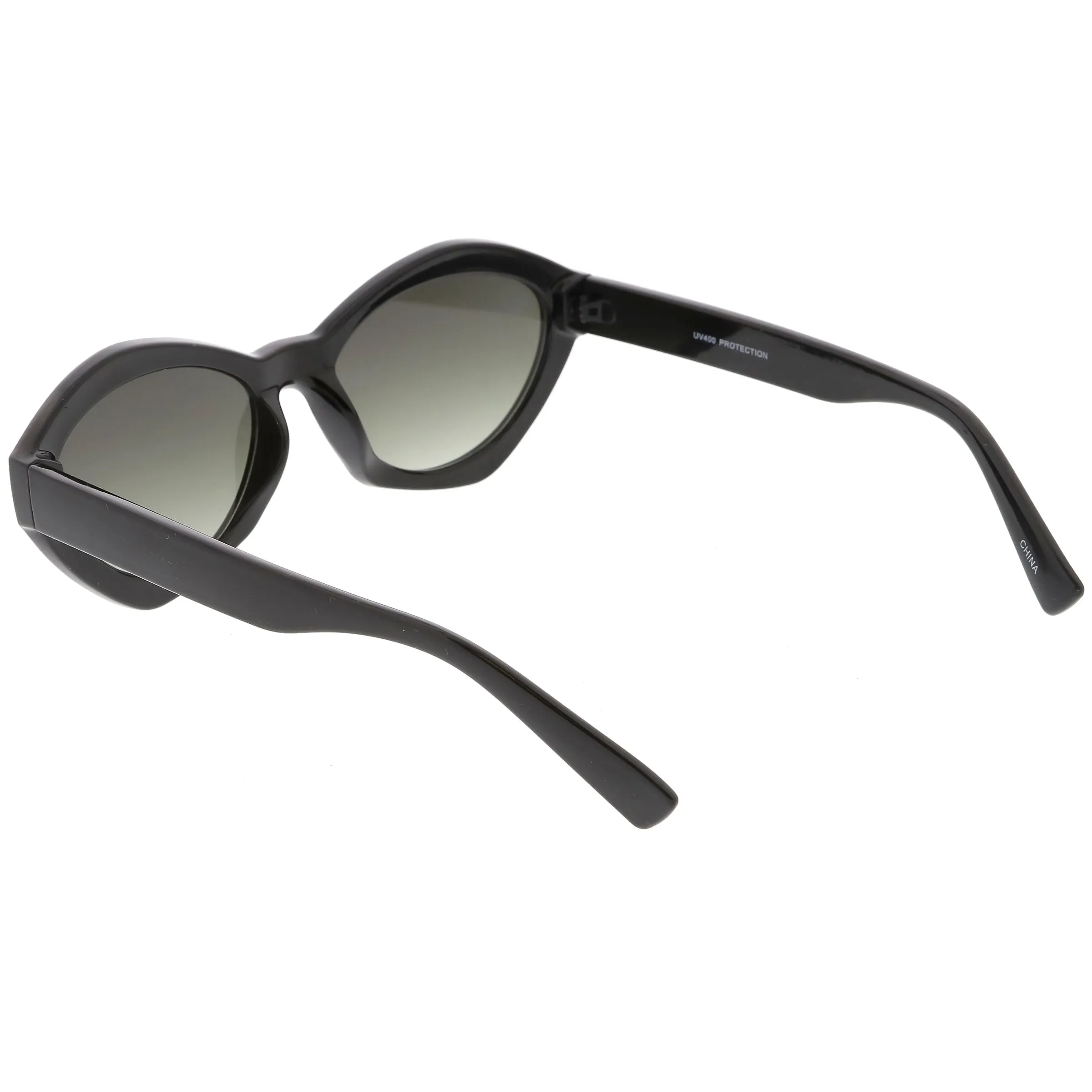 Women's Retro Modern Oval Flat Lens Sunglasses C603