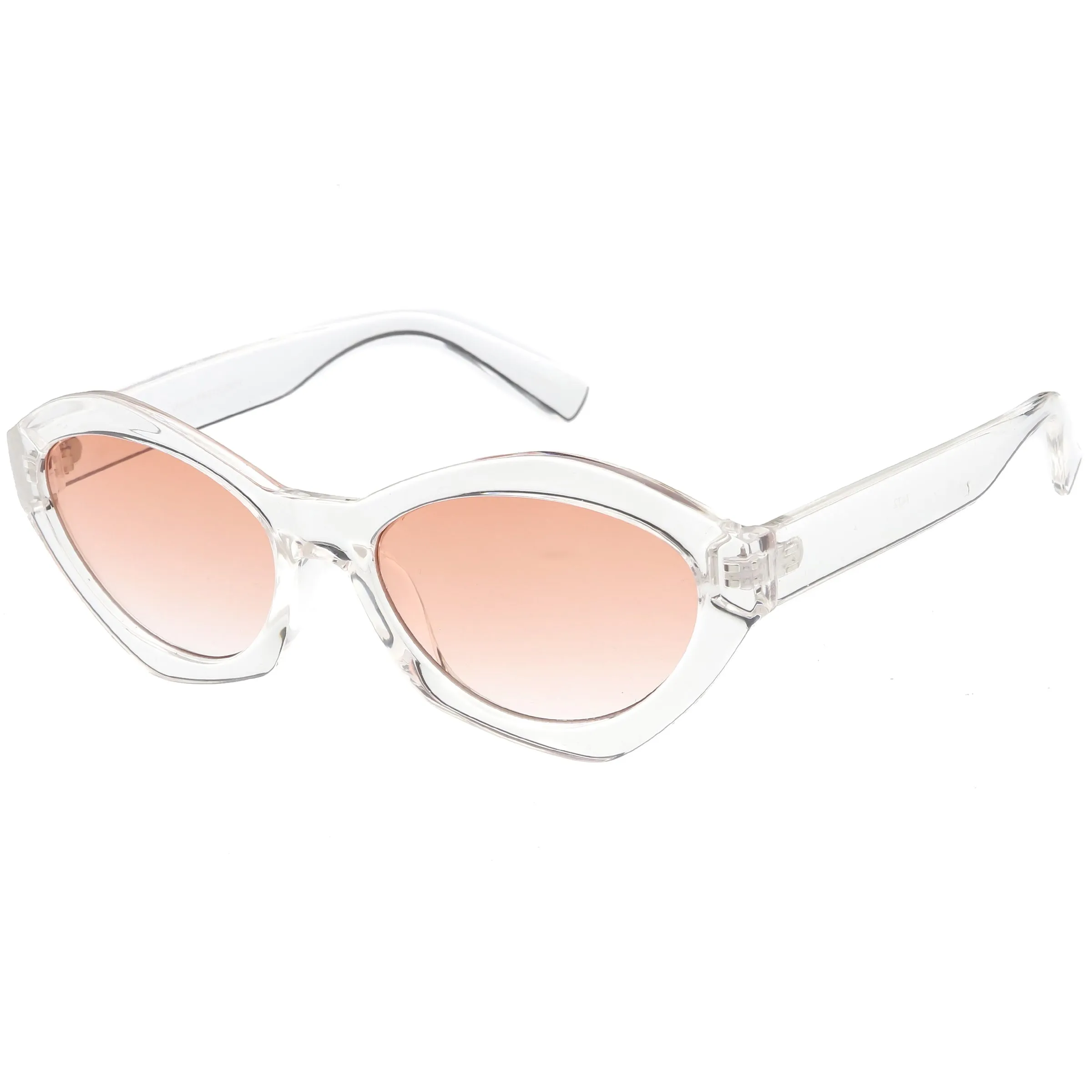 Women's Retro Modern Oval Flat Lens Sunglasses C603