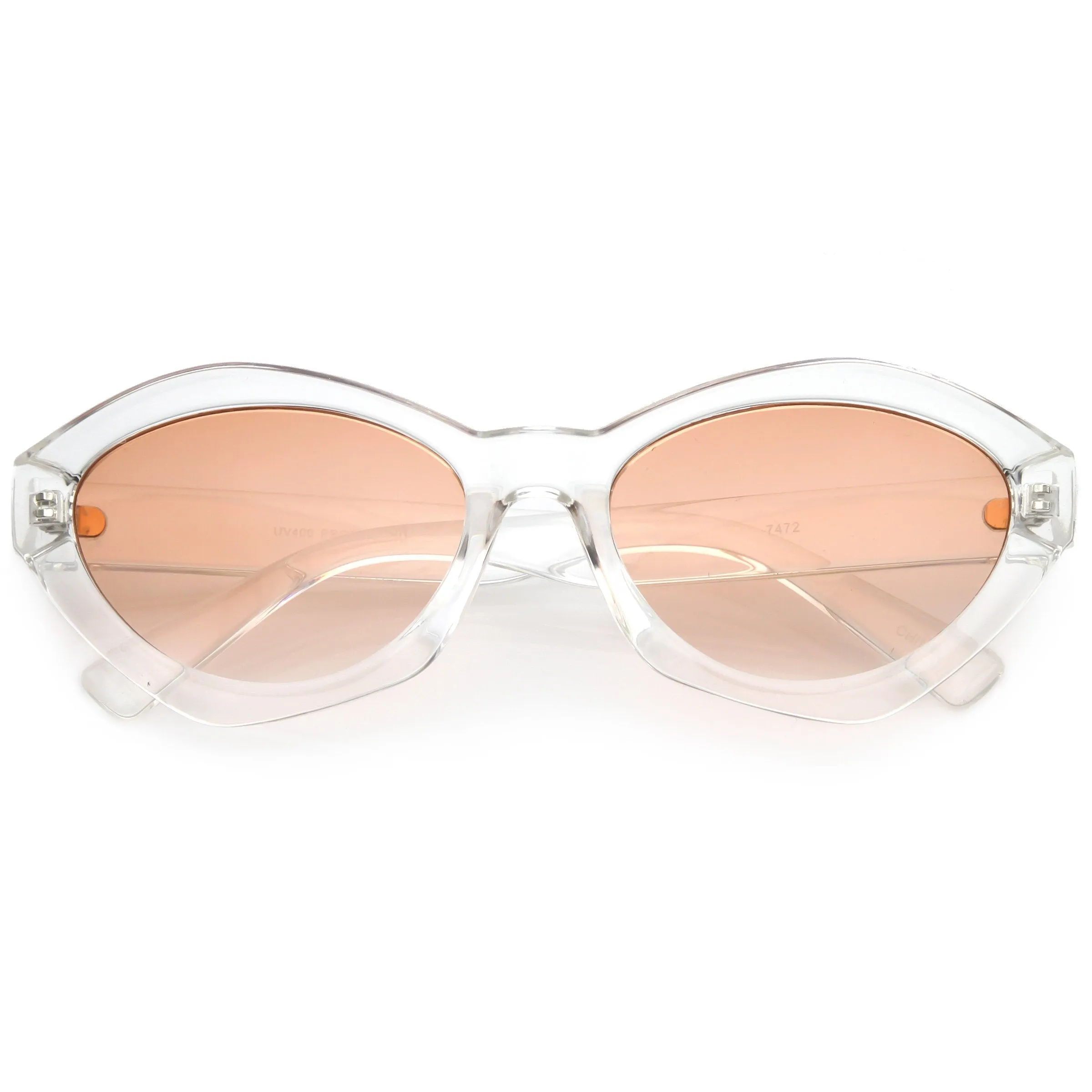 Women's Retro Modern Oval Flat Lens Sunglasses C603