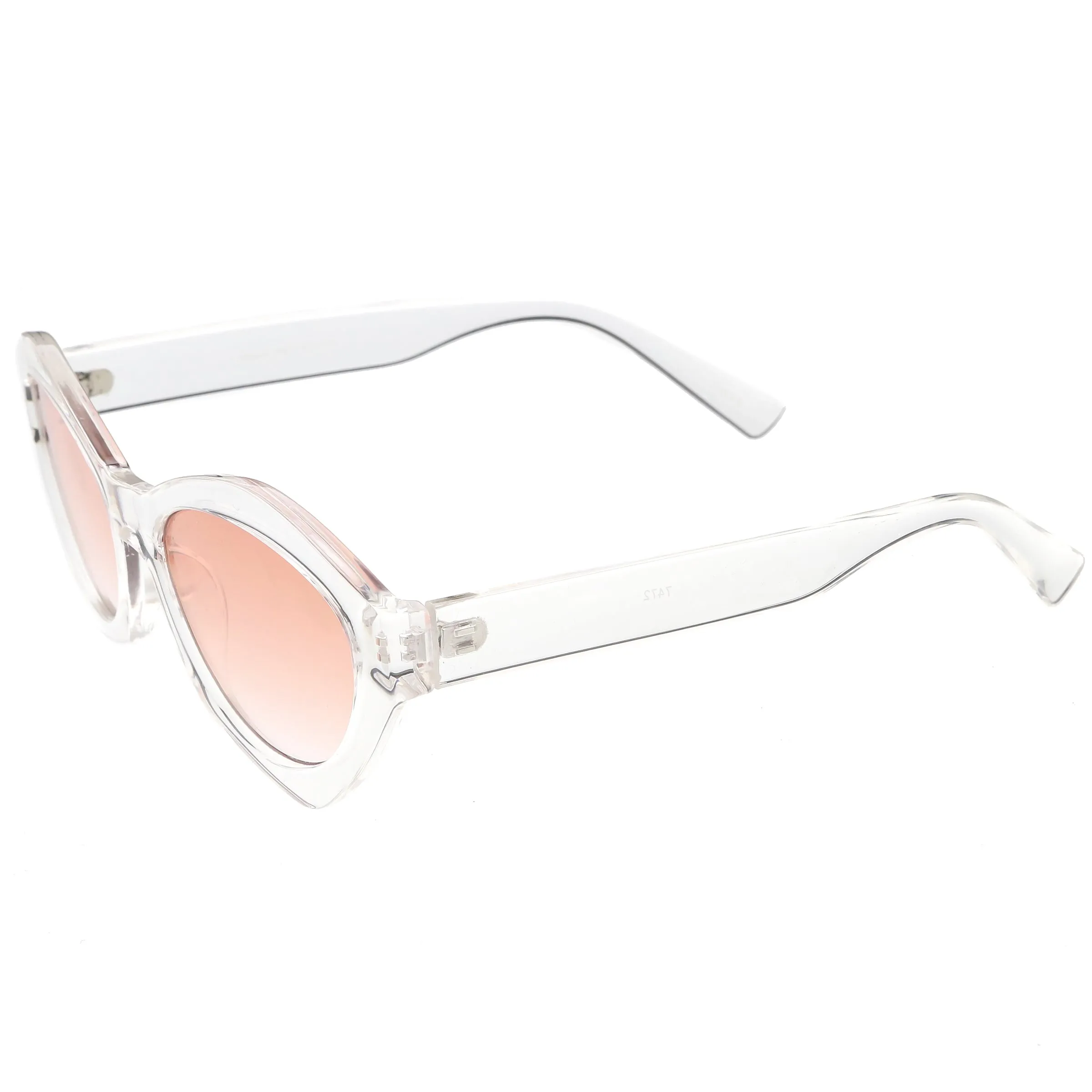 Women's Retro Modern Oval Flat Lens Sunglasses C603