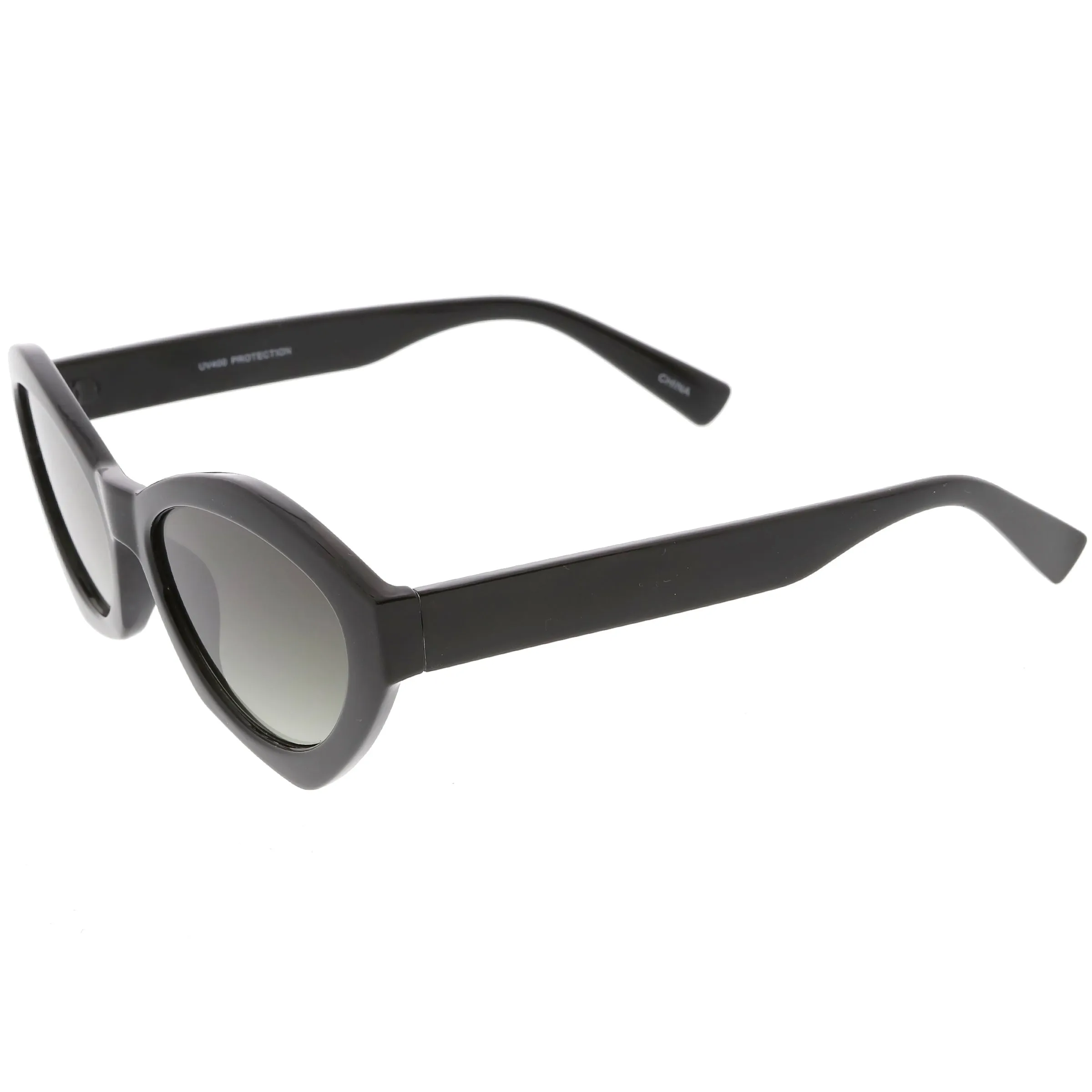 Women's Retro Modern Oval Flat Lens Sunglasses C603