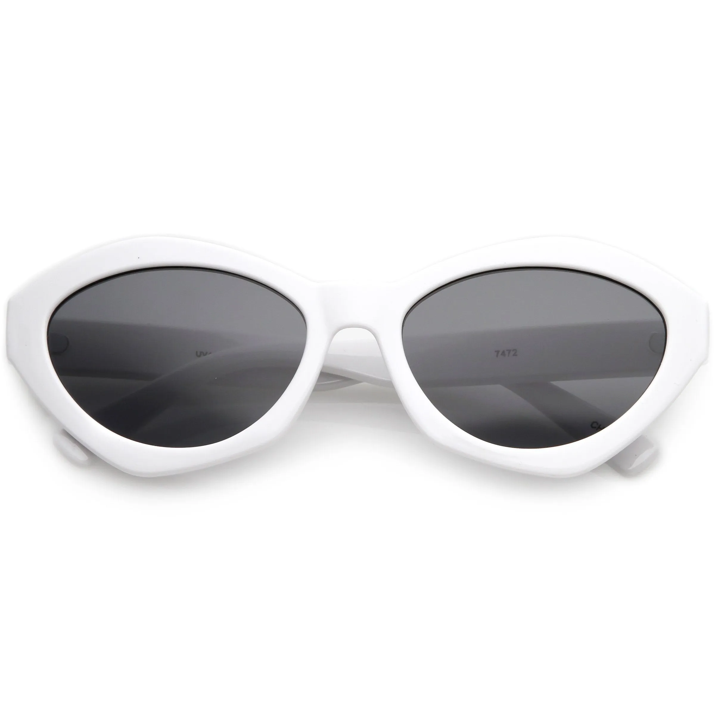 Women's Retro Modern Oval Flat Lens Sunglasses C603
