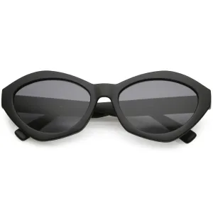 Women's Retro Modern Oval Flat Lens Sunglasses C603