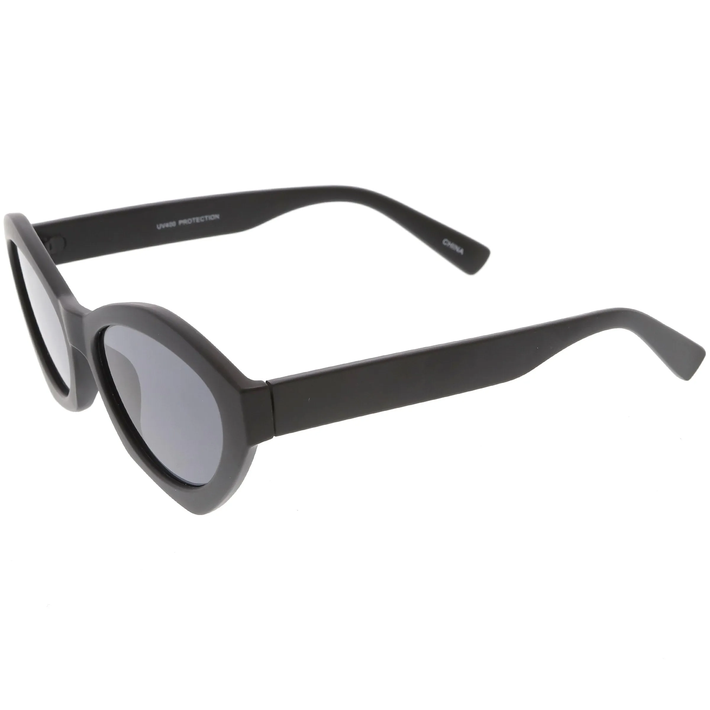 Women's Retro Modern Oval Flat Lens Sunglasses C603