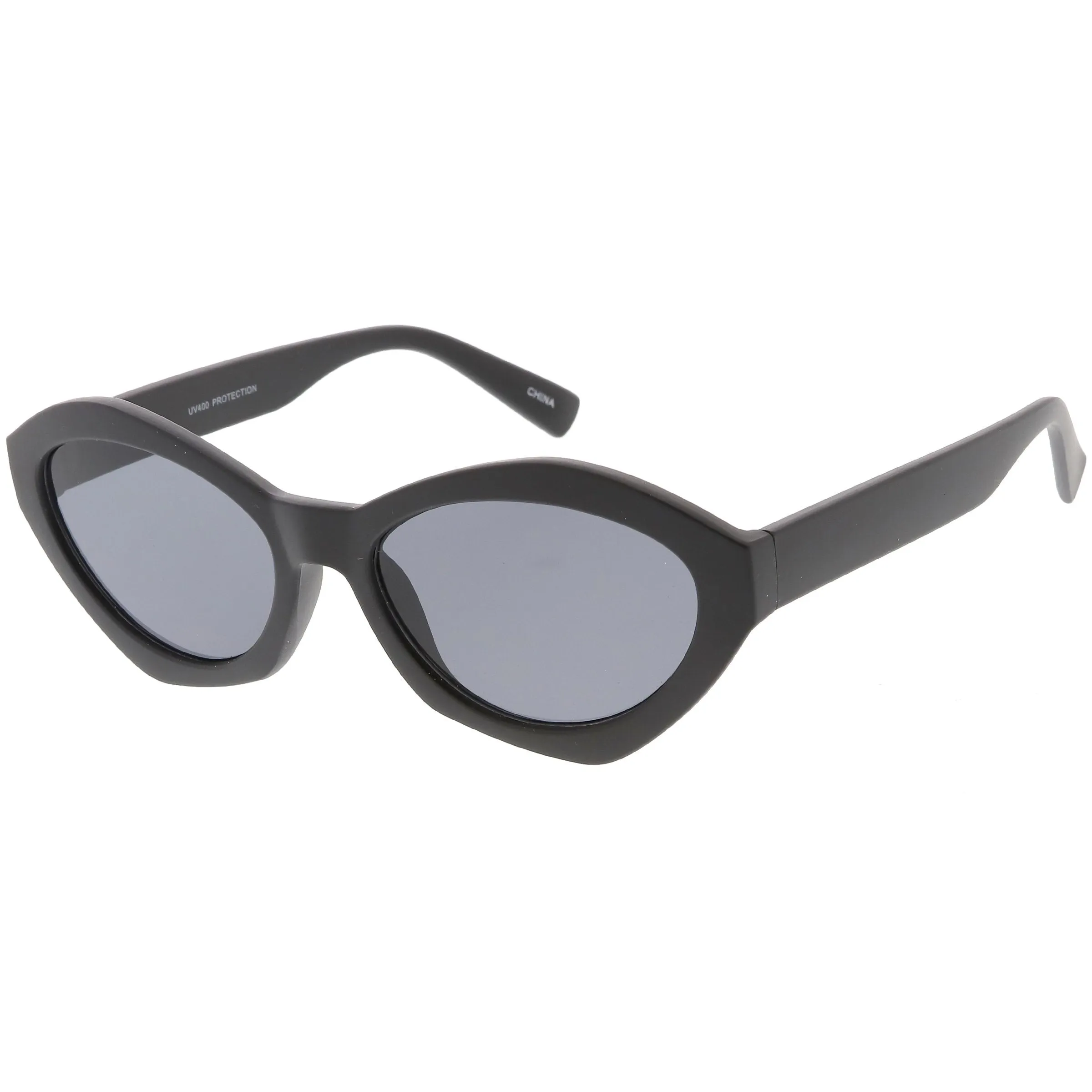 Women's Retro Modern Oval Flat Lens Sunglasses C603