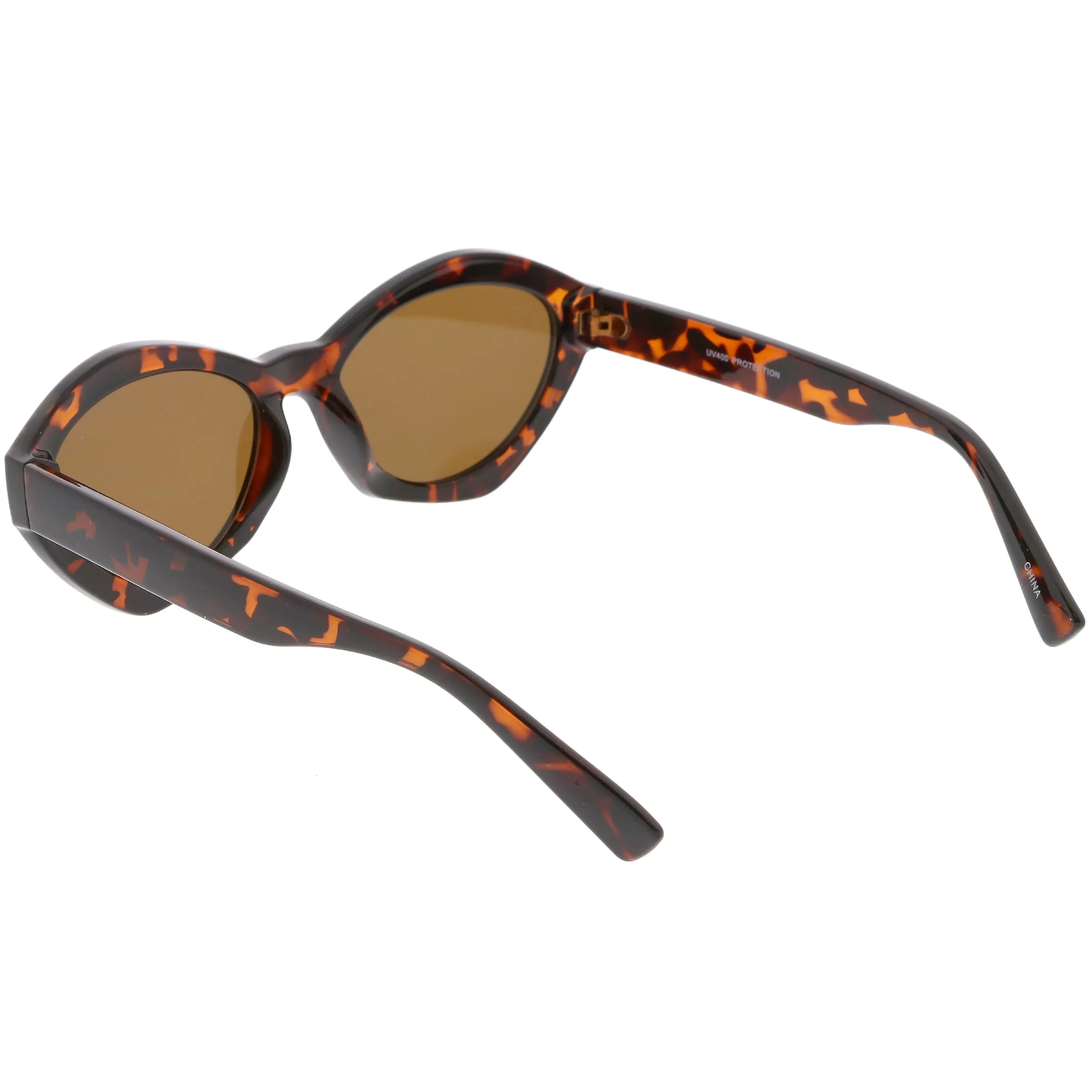 Women's Retro Modern Oval Flat Lens Sunglasses C603