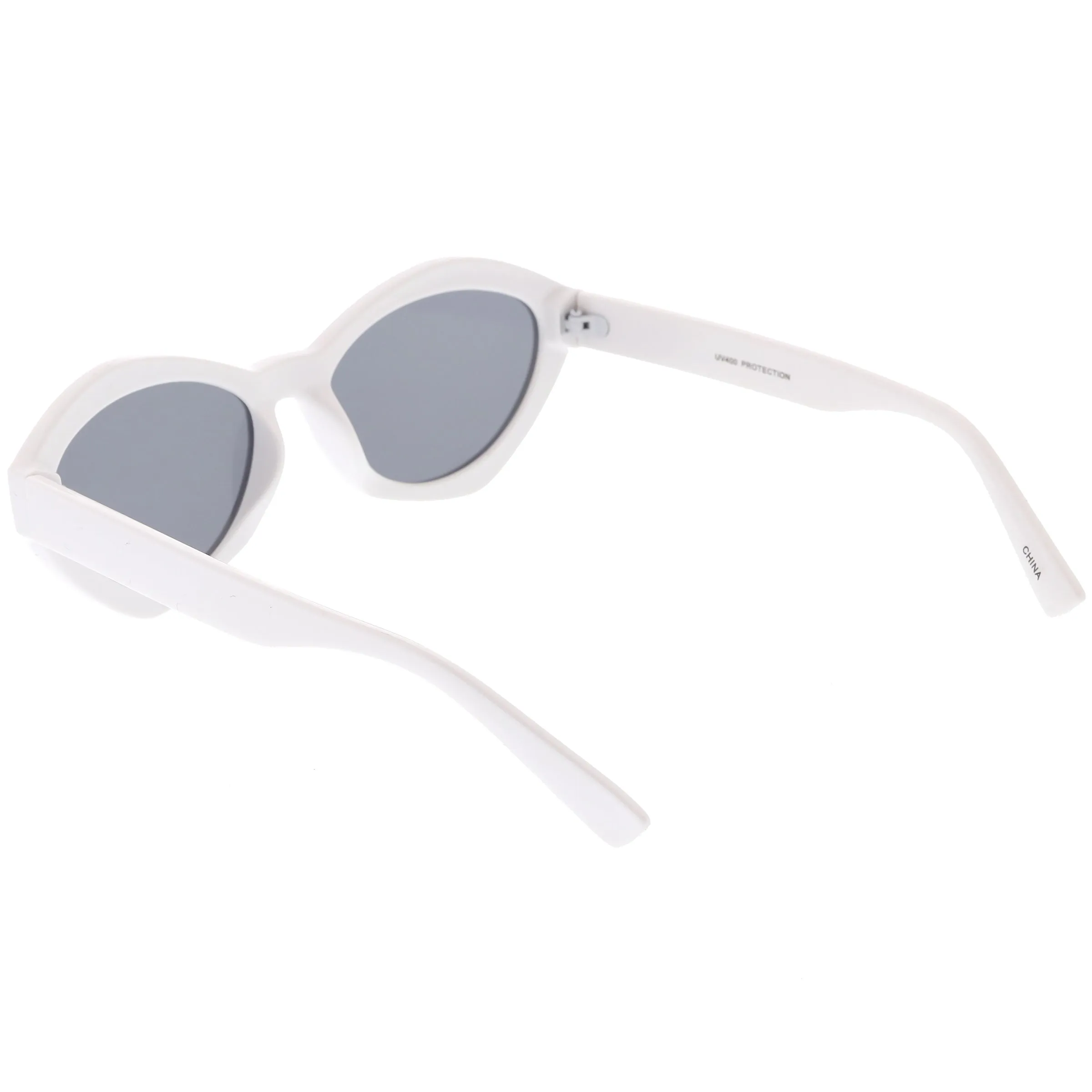 Women's Retro Modern Oval Flat Lens Sunglasses C603