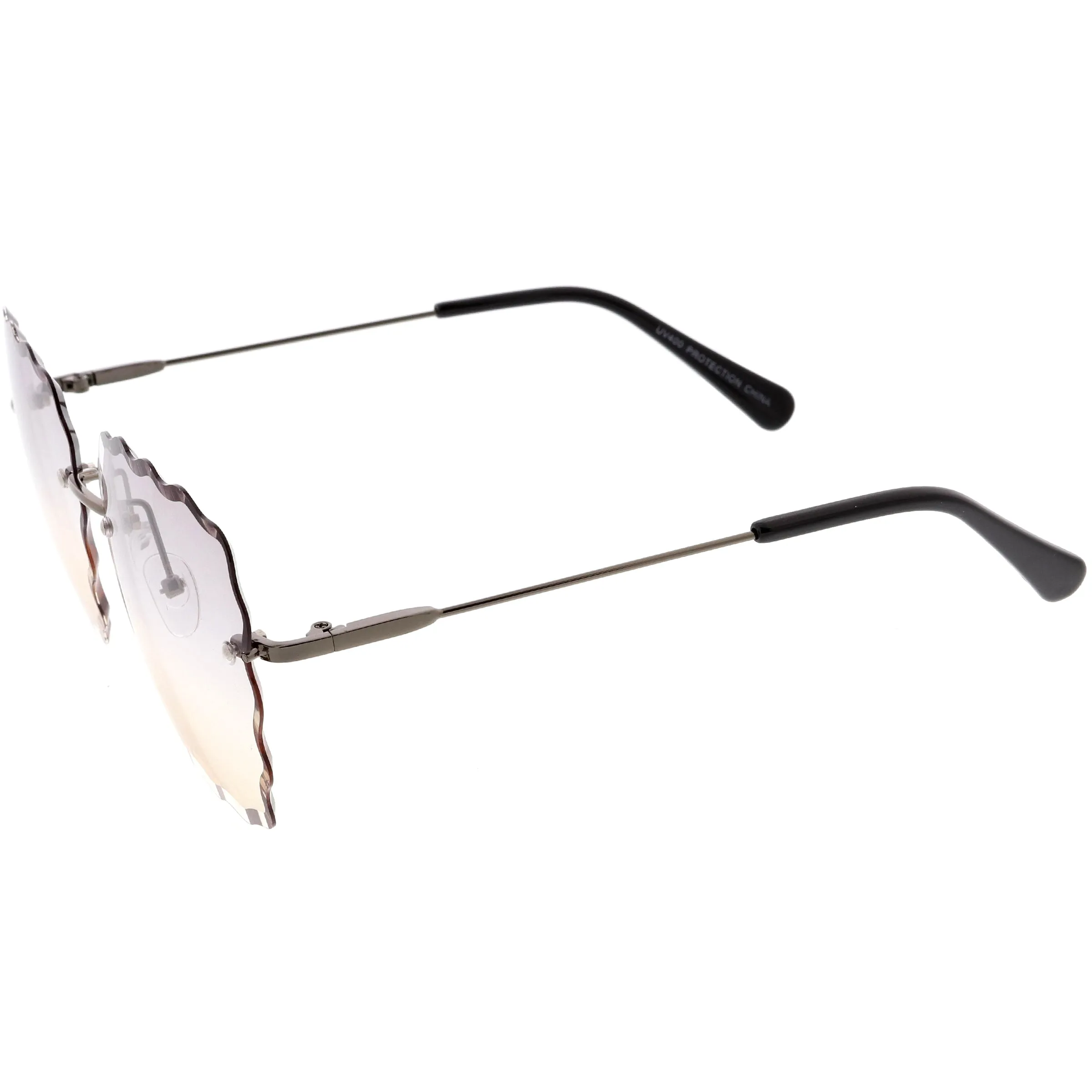 Women's Scalloped Gem Square Gradient Lens Sunglasses C989