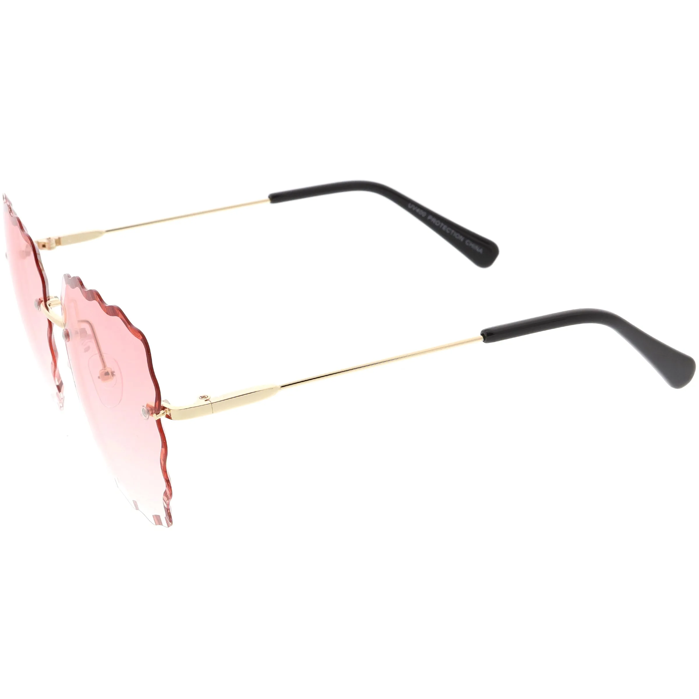 Women's Scalloped Gem Square Gradient Lens Sunglasses C989