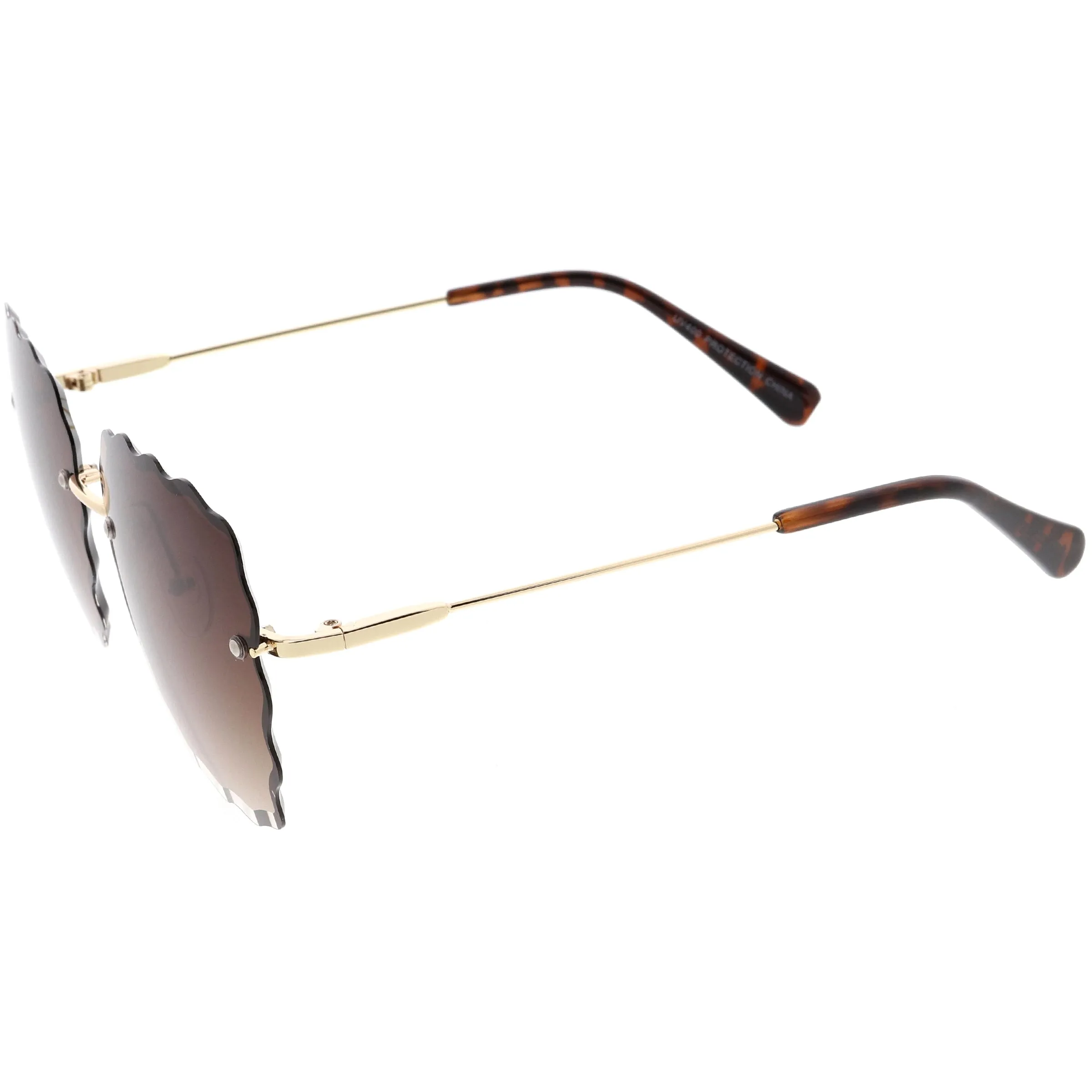 Women's Scalloped Gem Square Gradient Lens Sunglasses C989