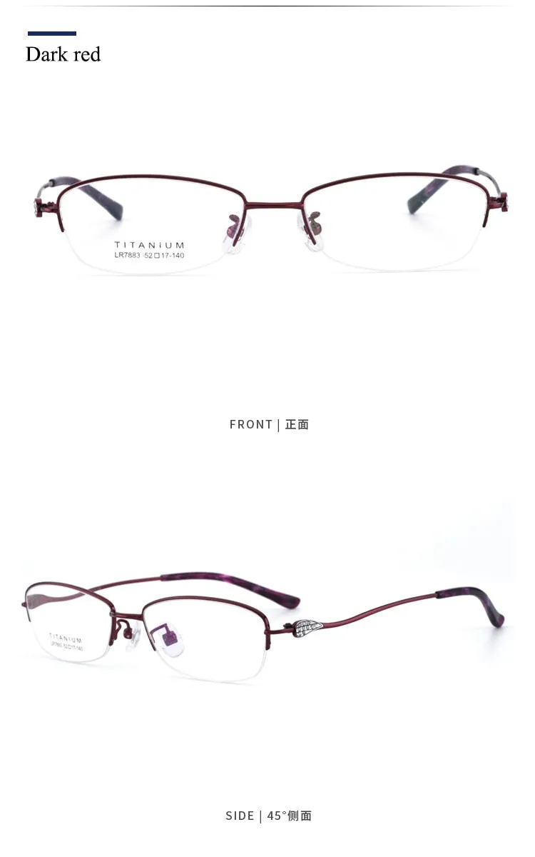 Women's Semi Rim IP Electronic Titanium Plated Frame Lr7883