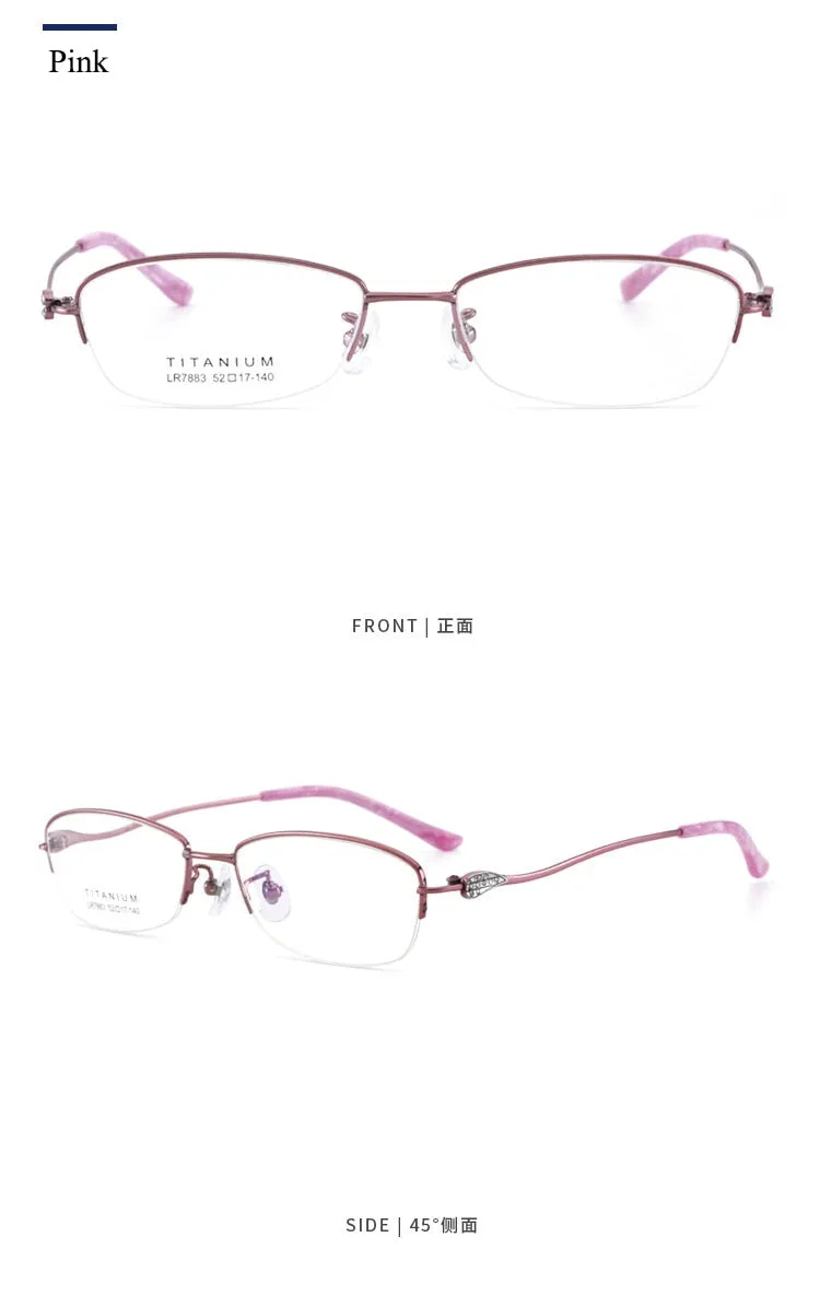 Women's Semi Rim IP Electronic Titanium Plated Frame Lr7883