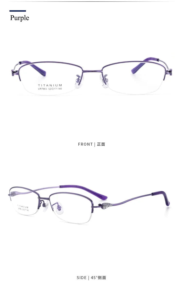Women's Semi Rim IP Electronic Titanium Plated Frame Lr7883