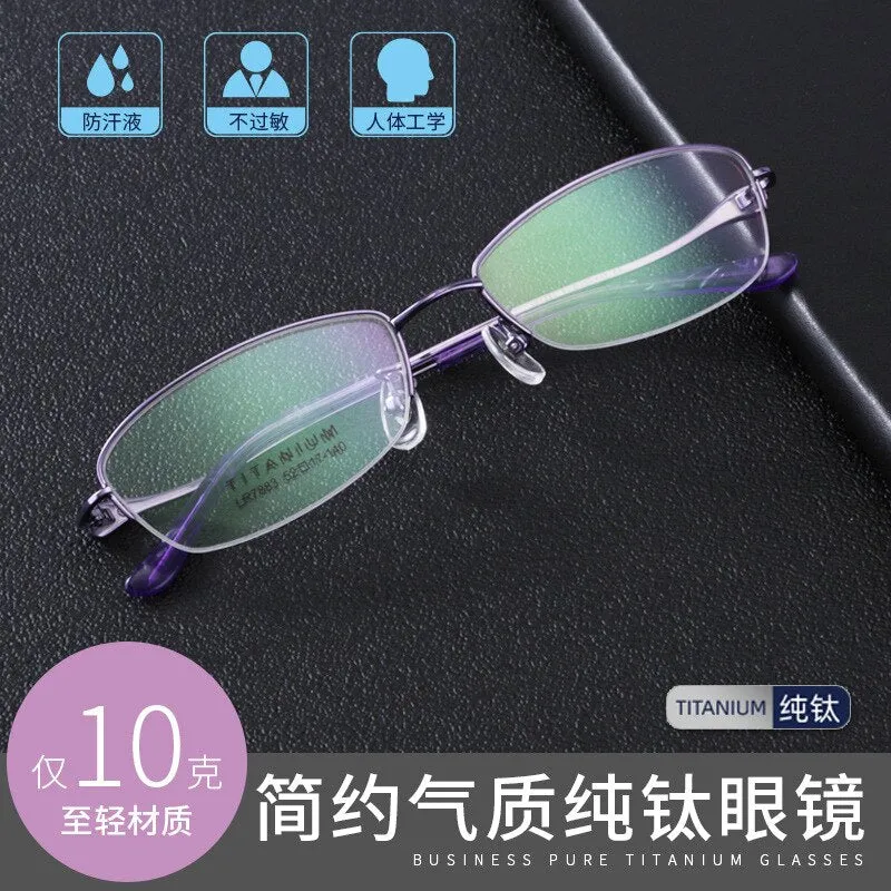 Women's Semi Rim IP Electronic Titanium Plated Frame Lr7883