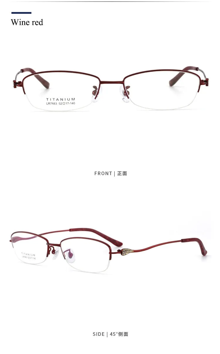 Women's Semi Rim IP Electronic Titanium Plated Frame Lr7883