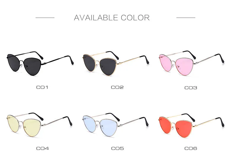 Womens Small Vintage Cat Eye Sunglasses