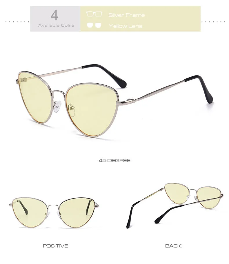 Womens Small Vintage Cat Eye Sunglasses