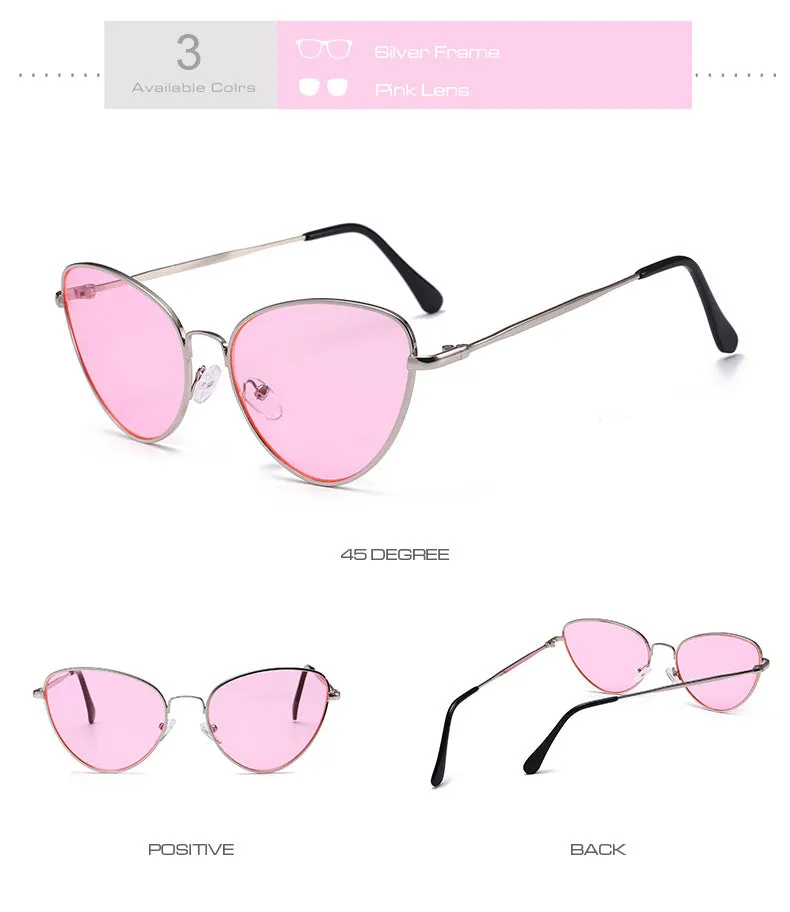 Womens Small Vintage Cat Eye Sunglasses