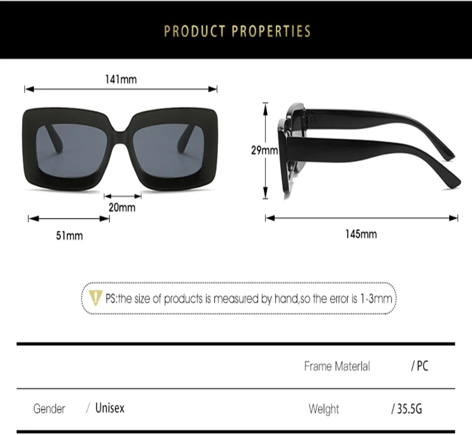 Women's Sunglasses Vintage Rectangle Big Frame Purple Glasses Fashion Women Glasses