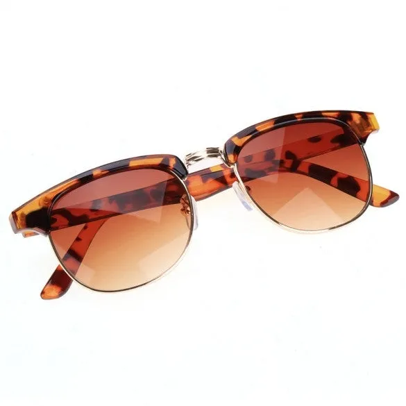 xakxx Vintage Style Unisex Metal Frame Plastic Temple Round Sunglasses