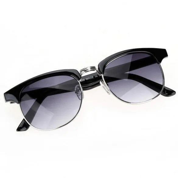 xakxx Vintage Style Unisex Metal Frame Plastic Temple Round Sunglasses