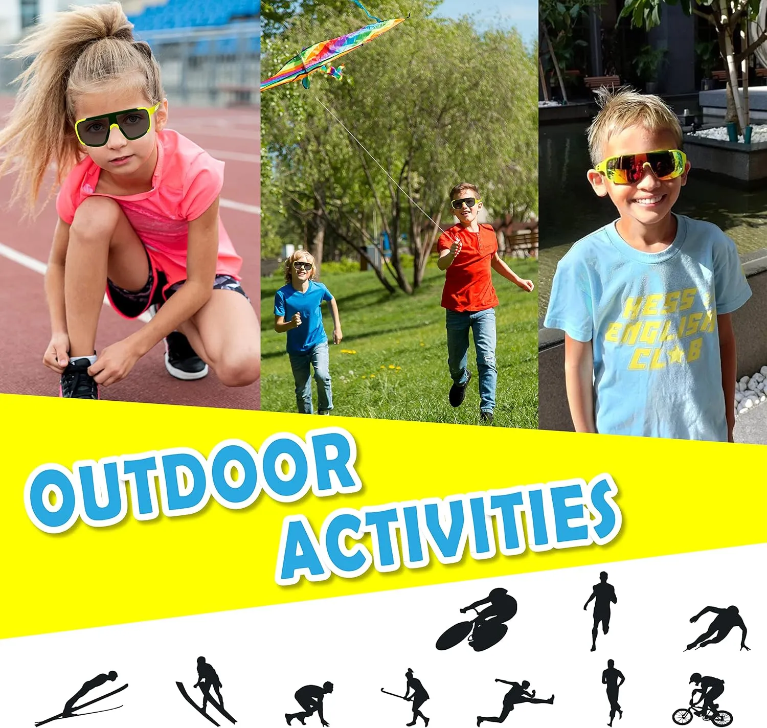 XII WY Kids Sunglasses Polarized UV Protection Flexible Rubber Glasses Shades for Boys Girls