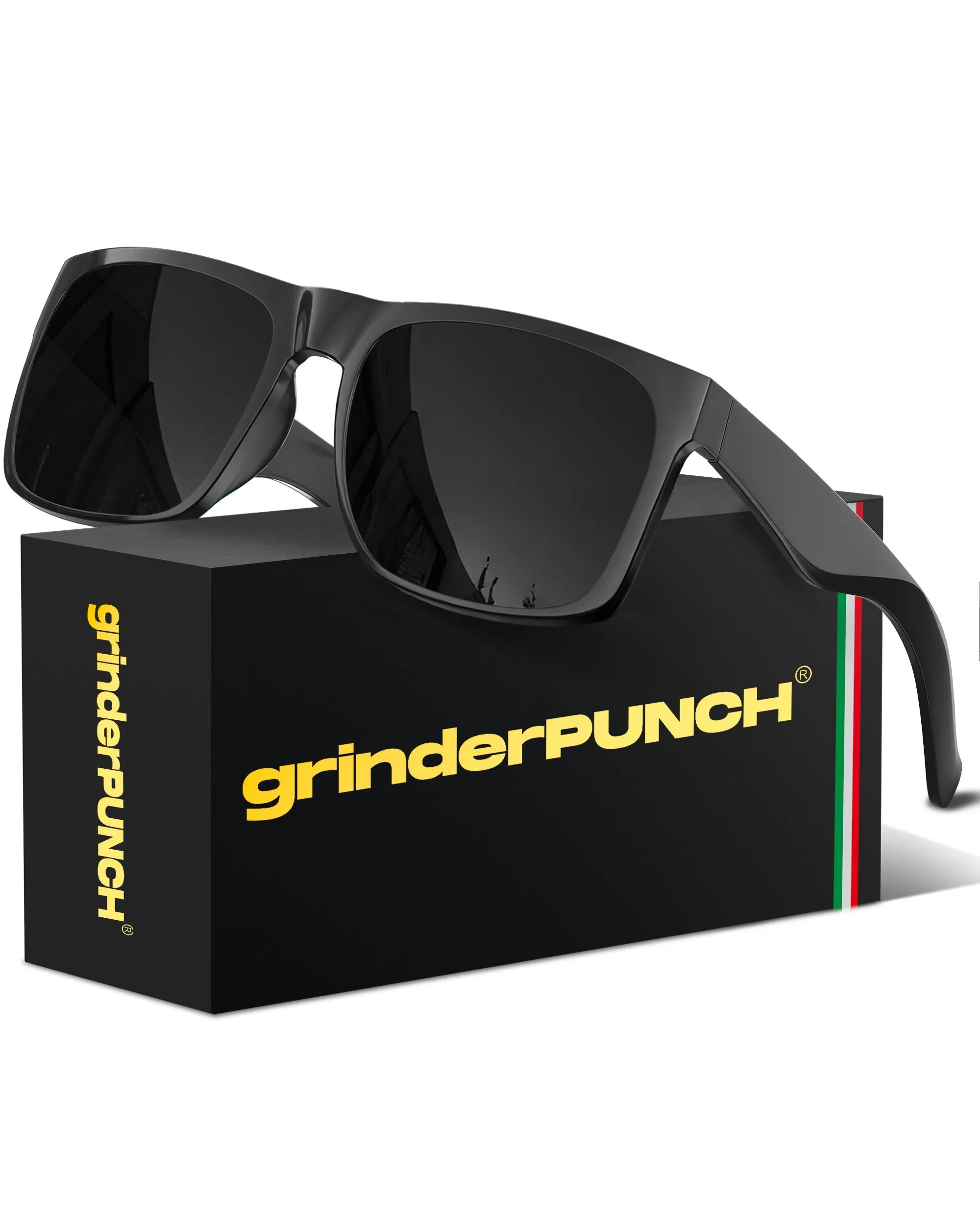 XL Square Polarized Sunglasses Big Wide Frame - Super Dark Lens