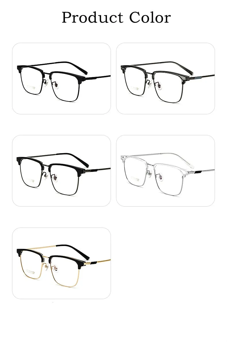 Yimaruili Men's Full Rim IP Plated β Titanium Square Frame Eyeglasses 2311YJ