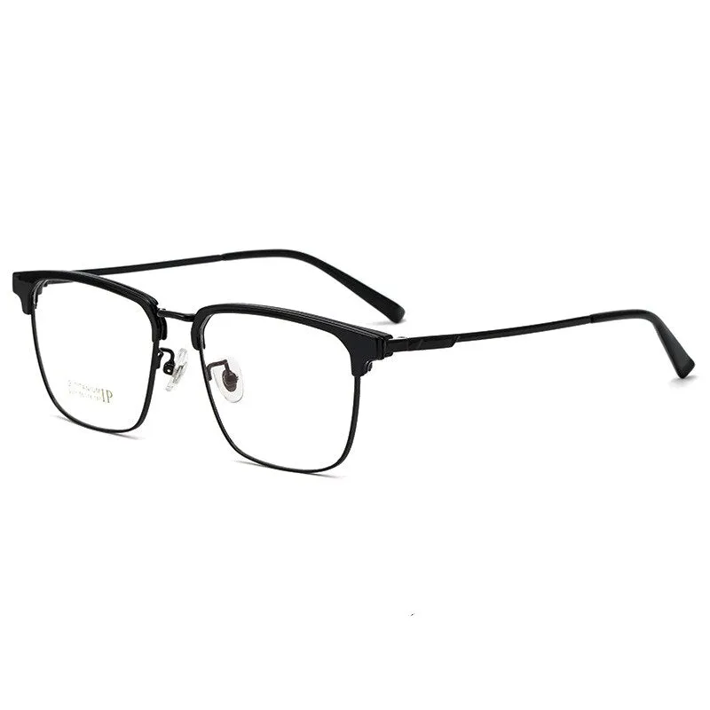 Yimaruili Men's Full Rim IP Plated β Titanium Square Frame Eyeglasses 2311YJ