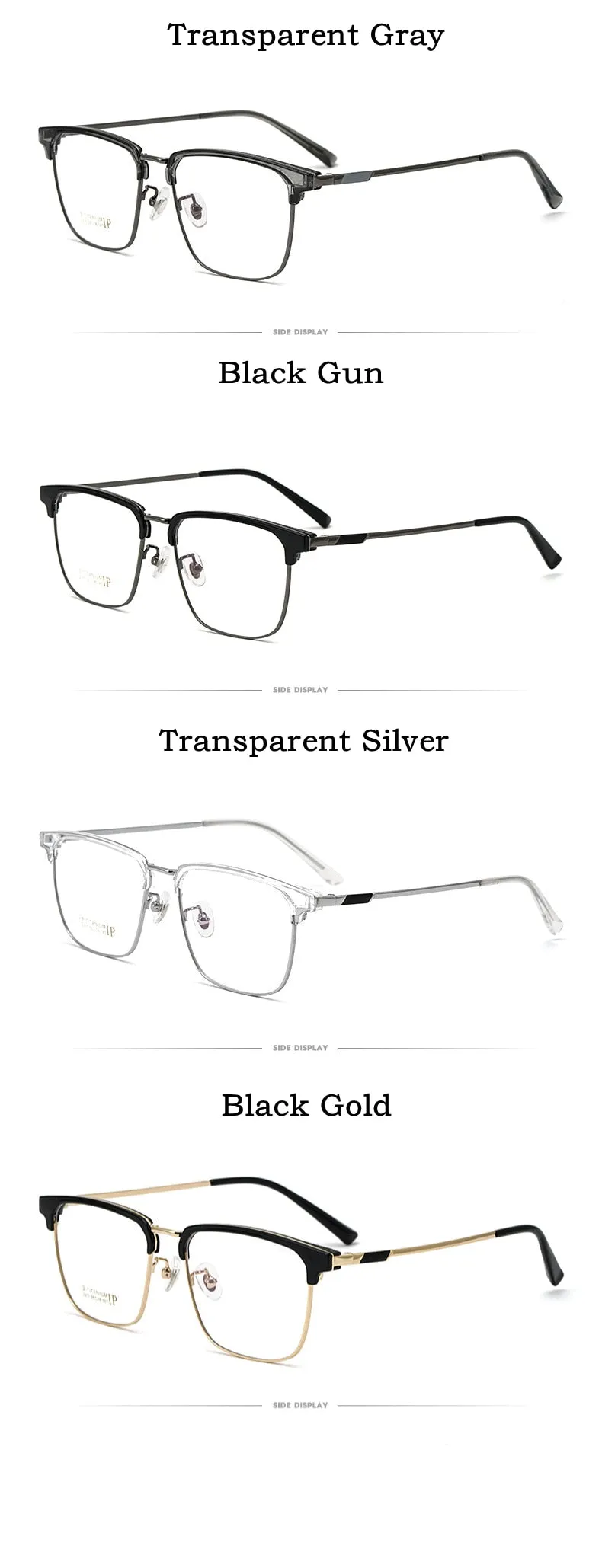 Yimaruili Men's Full Rim IP Plated β Titanium Square Frame Eyeglasses 2311YJ