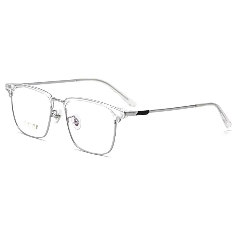 Yimaruili Men's Full Rim IP Plated β Titanium Square Frame Eyeglasses 2311YJ