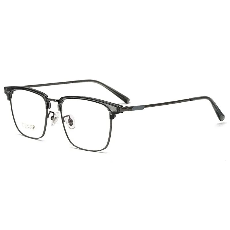 Yimaruili Men's Full Rim IP Plated β Titanium Square Frame Eyeglasses 2311YJ