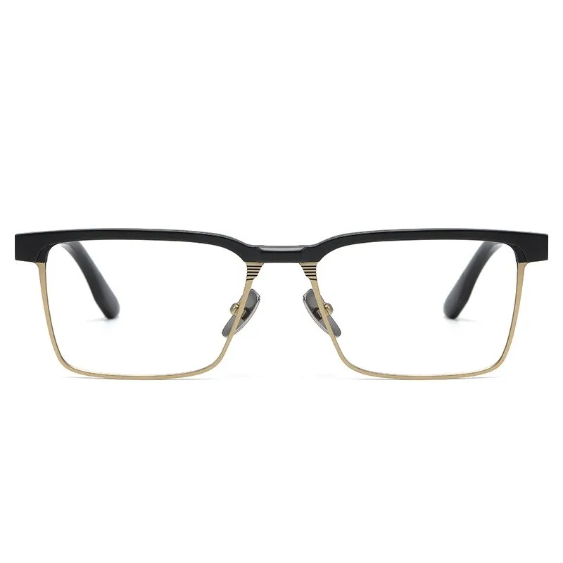 Yimaruili Men's Full Rim Square Acetate Titanium Eyeglasses Dtx137