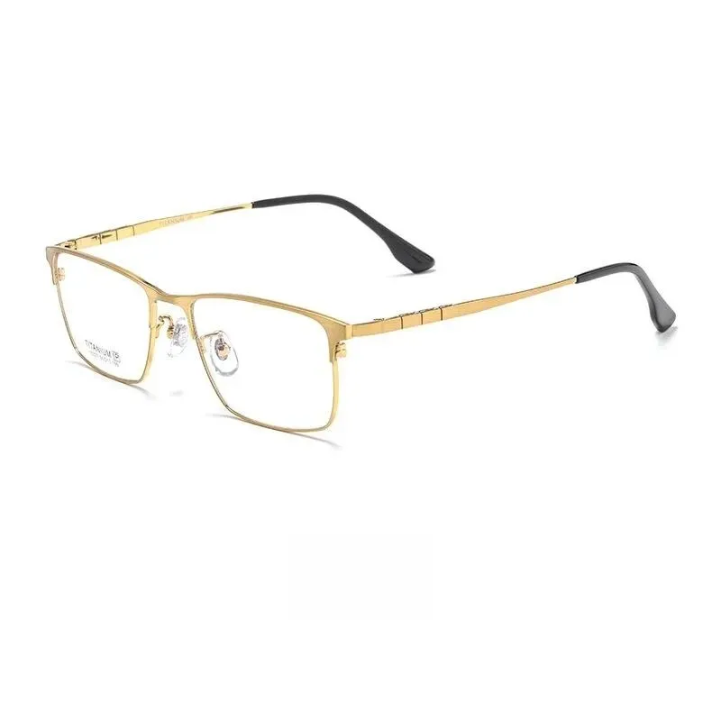 Yimaruili Men's Full Rim Square Titanium Eyeglasses 15327p