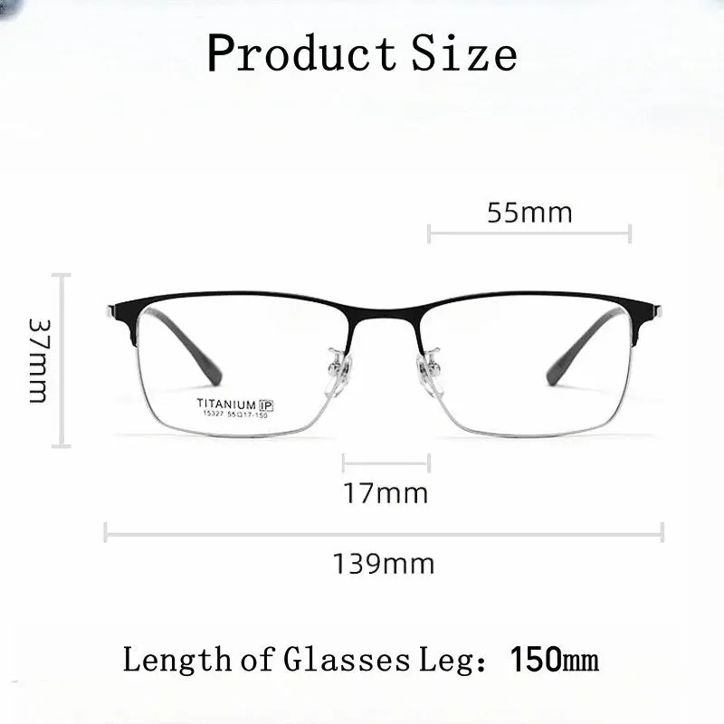 Yimaruili Men's Full Rim Square Titanium Eyeglasses 15327p