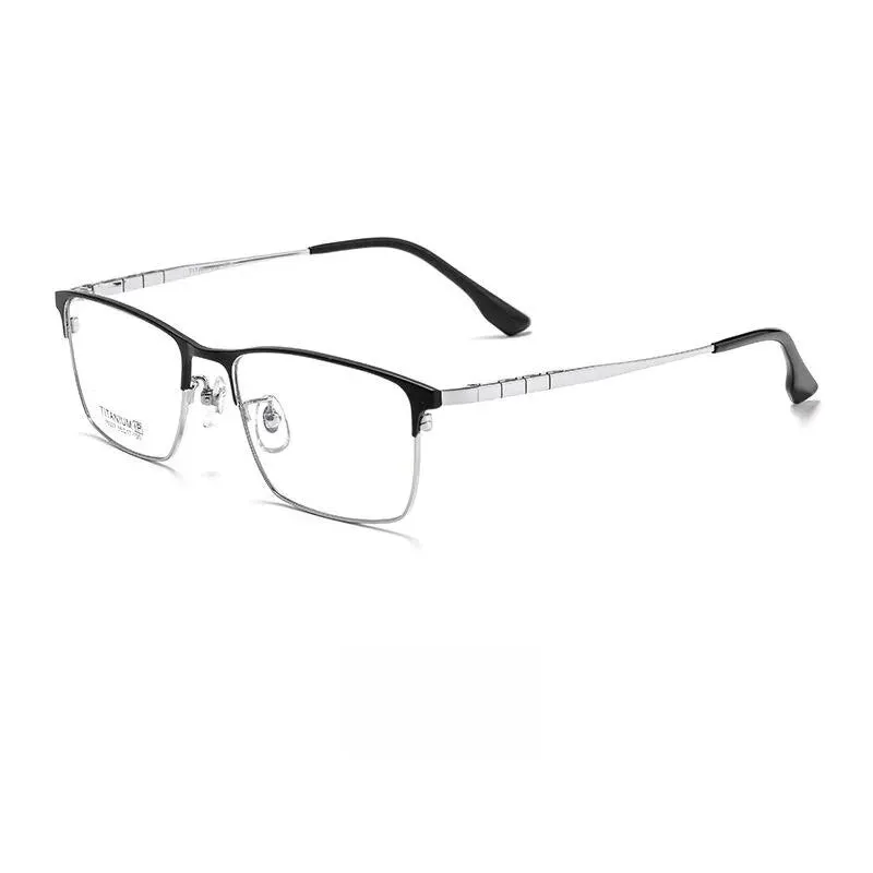 Yimaruili Men's Full Rim Square Titanium Eyeglasses 15327p