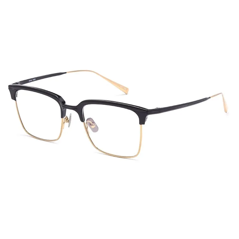 Yimaruili Men's Full Rim Square Titanium Eyeglasses S1905