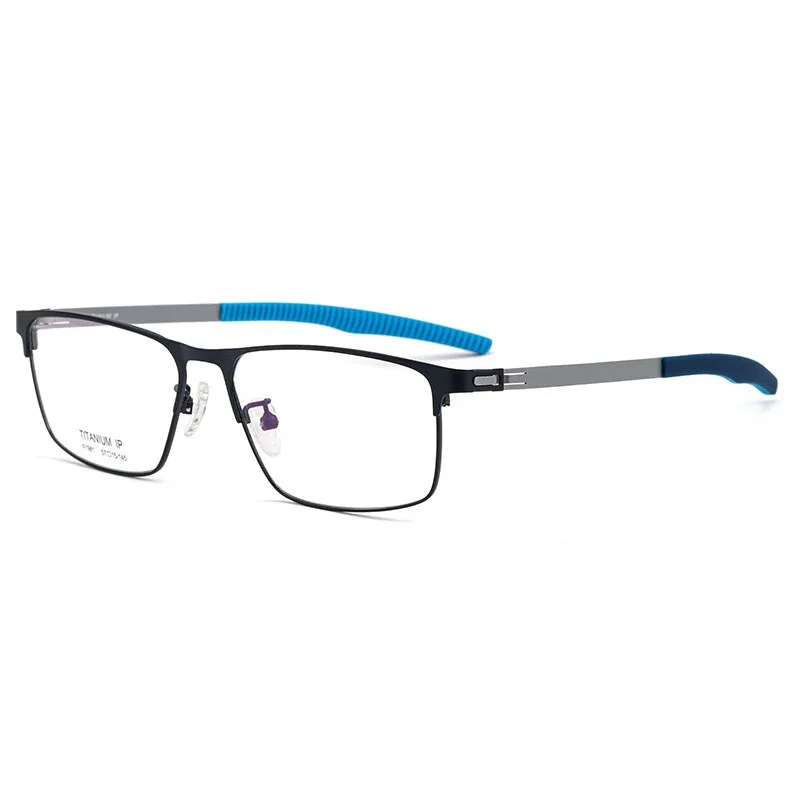 Yimaruili Men's Full Rim Square β Titanium Frame Eyeglasses F1981