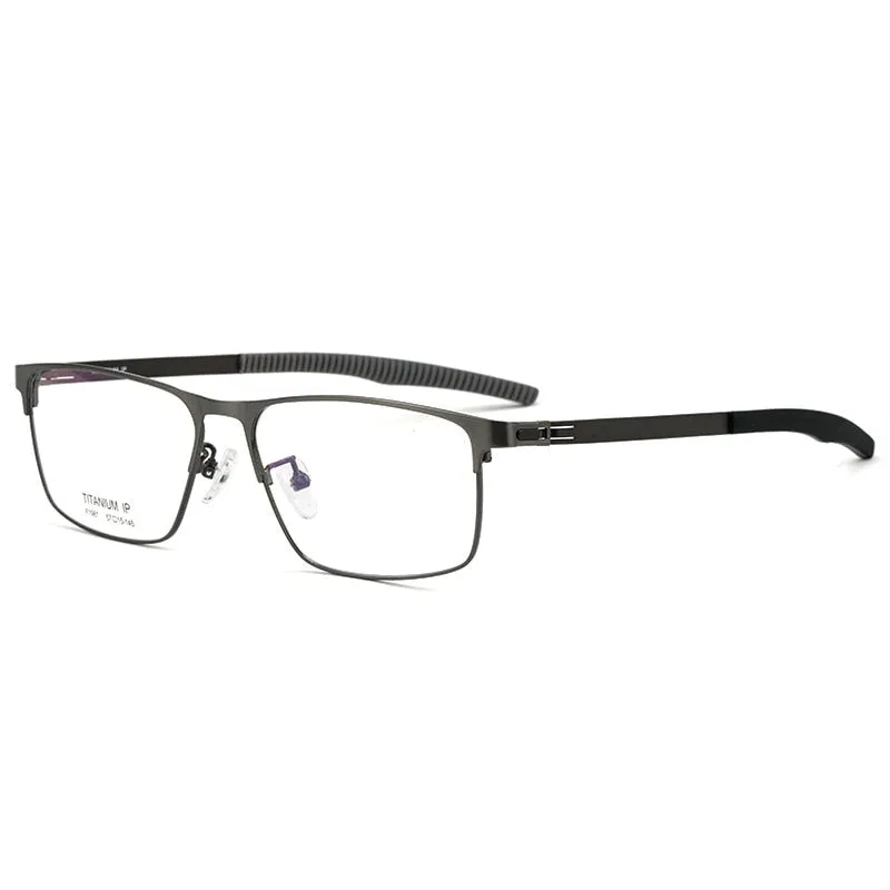 Yimaruili Men's Full Rim Square β Titanium Frame Eyeglasses F1981
