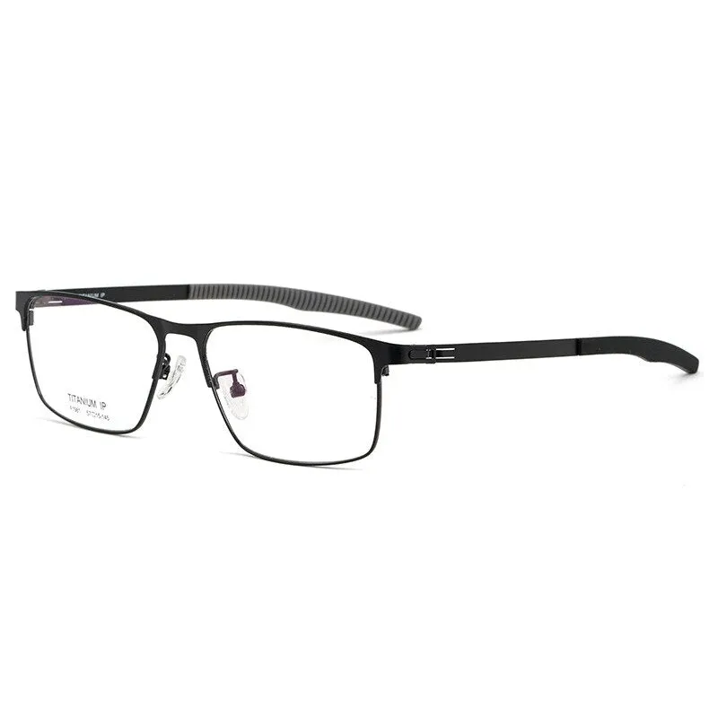 Yimaruili Men's Full Rim Square β Titanium Frame Eyeglasses F1981
