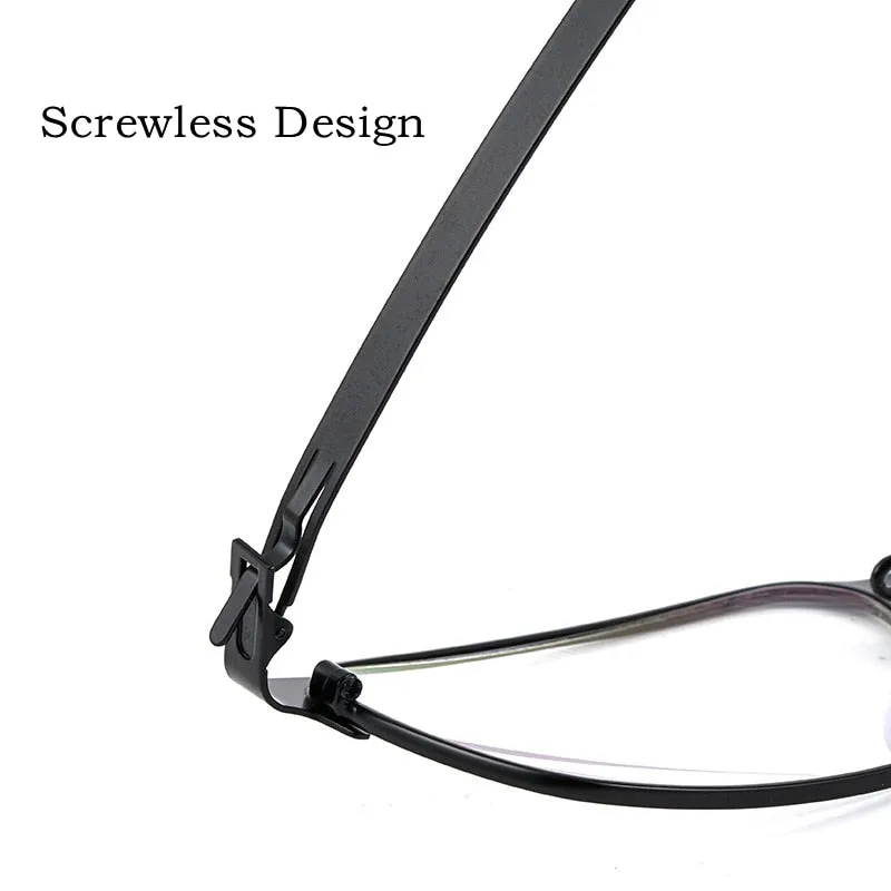 Yimaruili Men's Full Rim Square β Titanium Frame Eyeglasses F1981