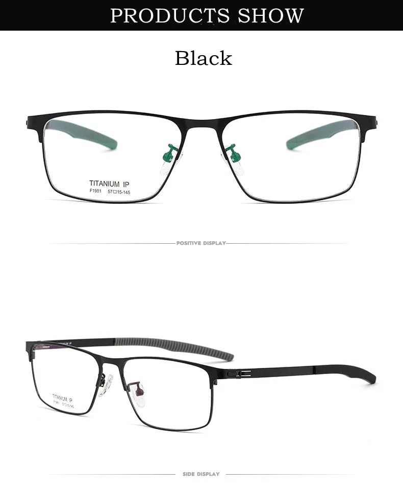 Yimaruili Men's Full Rim Square β Titanium Frame Eyeglasses F1981