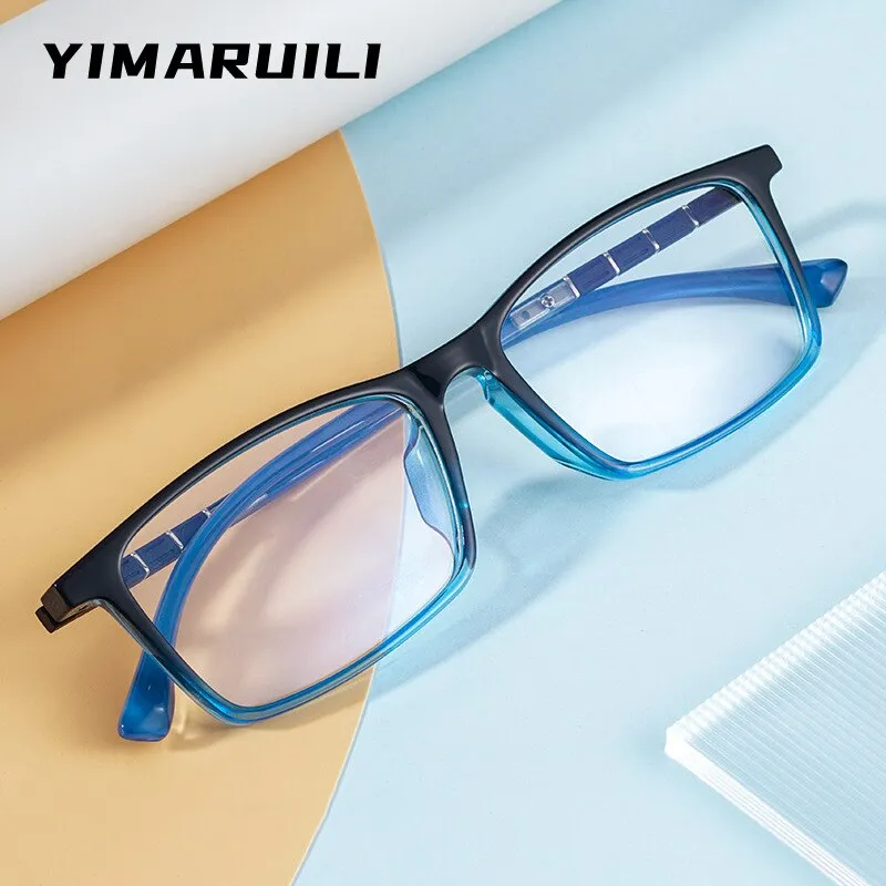 Yimaruili Men's Full Rim Square Tr90 Sport Eyeglasses 96005R