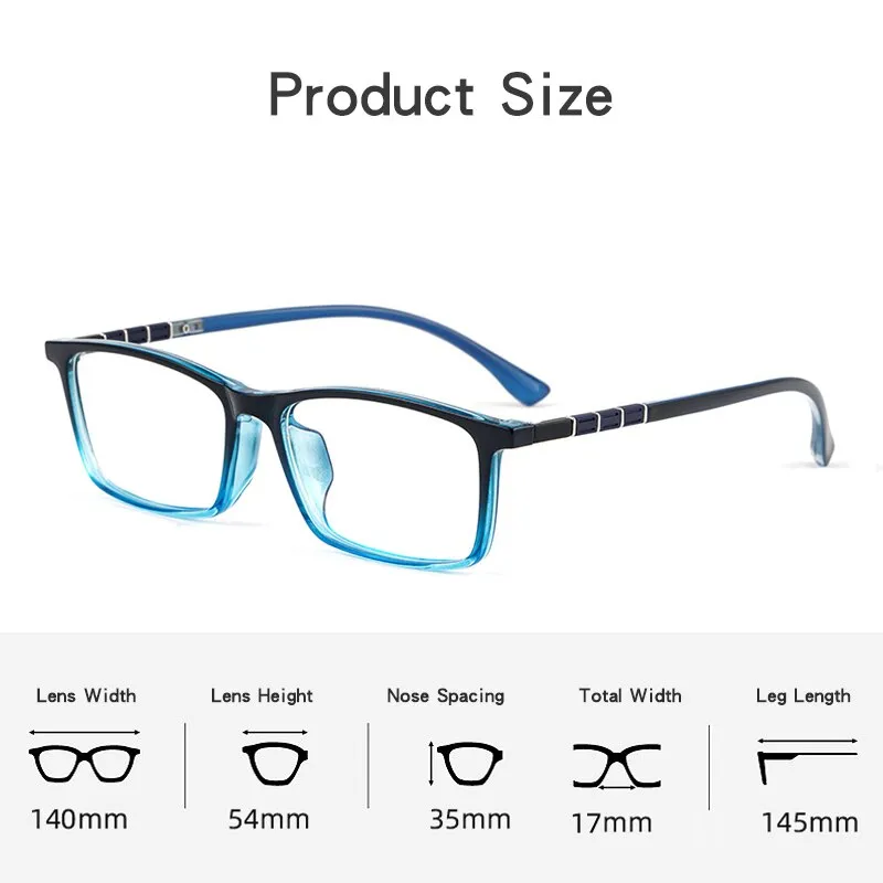 Yimaruili Men's Full Rim Square Tr90 Sport Eyeglasses 96005R