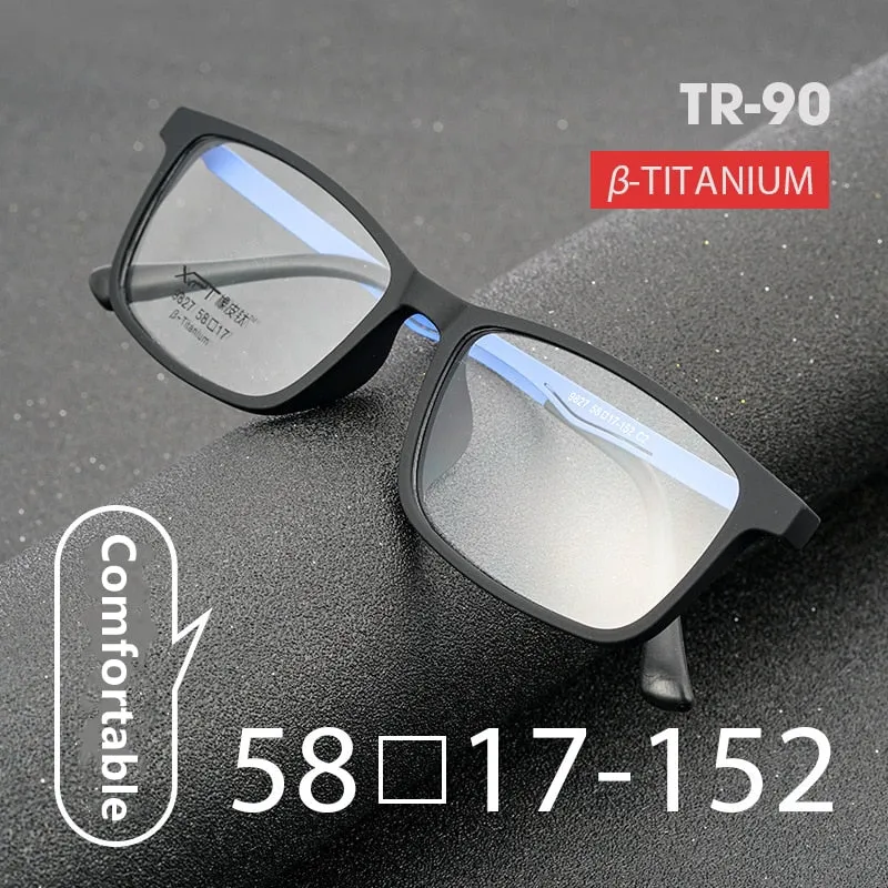 Yimaruili Men's Full Rim Titanium Frame Eyeglasses 9827